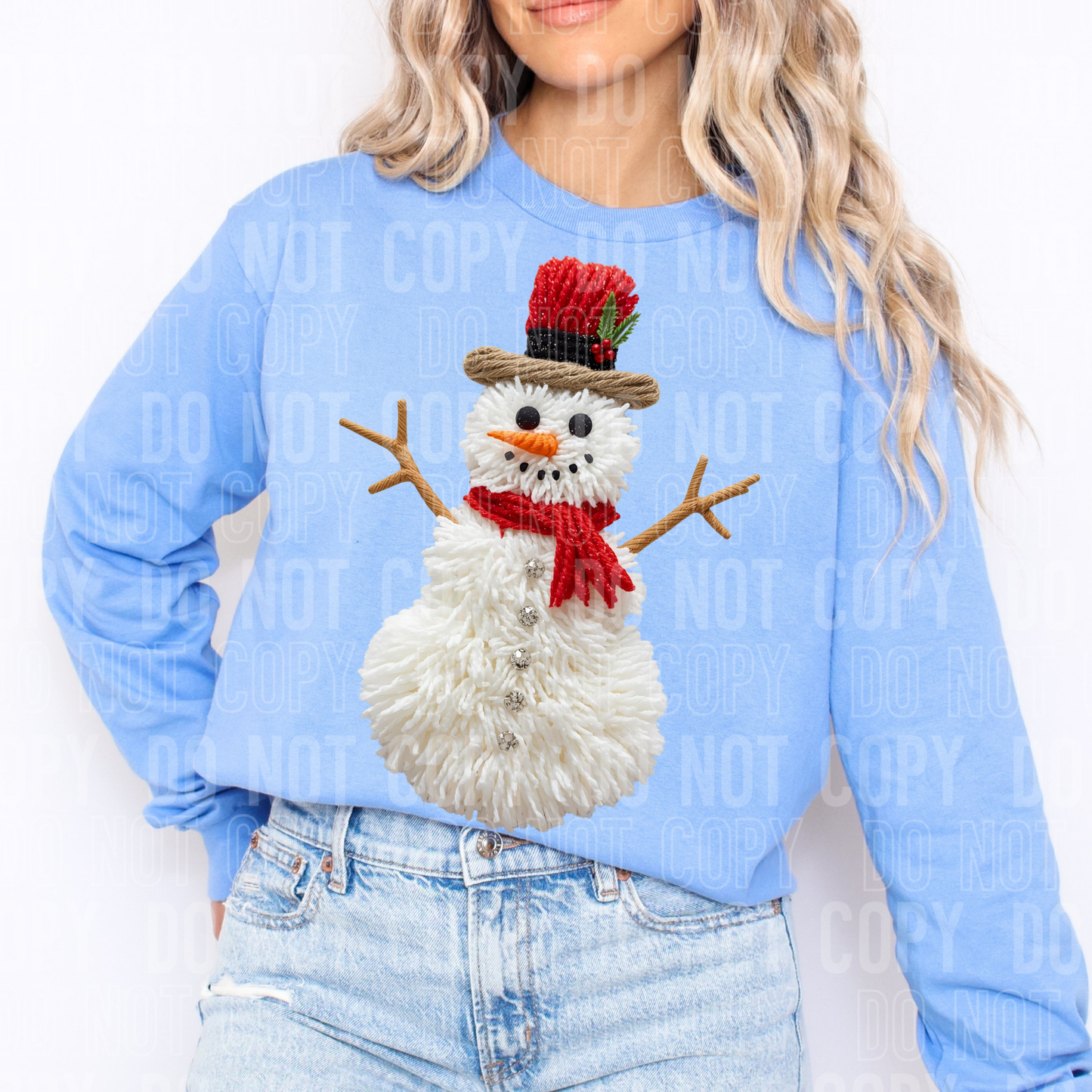 Snowman Faux Yarn #2605 DTF Transfer