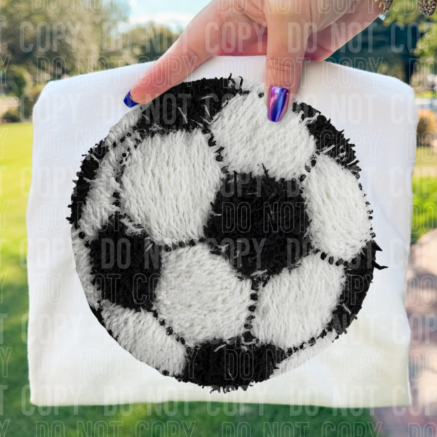 Soccer Faux Yarn Sequins #2752 DTF Transfer