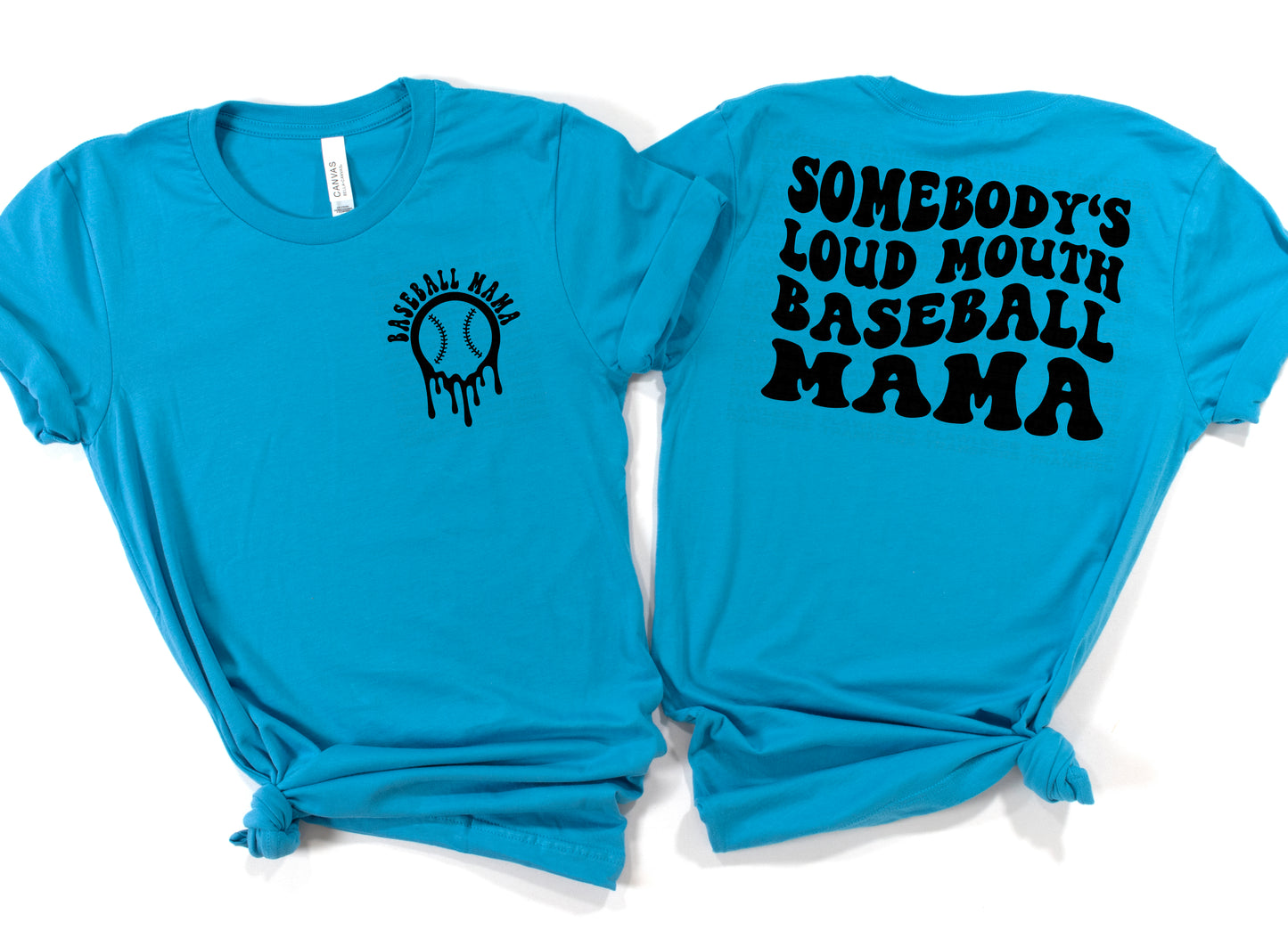 Somebodys Loud Mouth Baseball Mama DTF Transfer - Pocket and Back Print SET