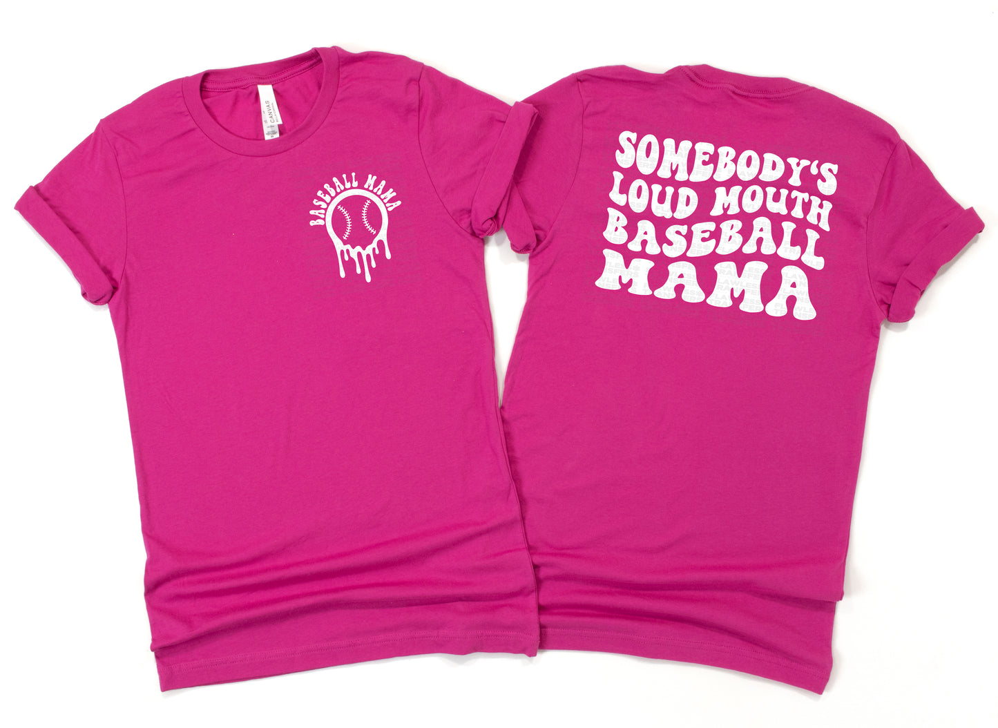 Somebodys Loud Mouth Baseball Mama DTF Transfer - Pocket and Back Print SET