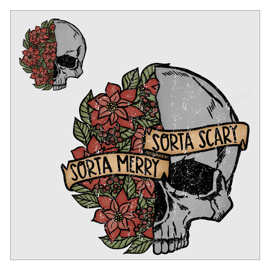 Sorta Merry Sorta Scary - Design 1 DTF Transfer - Pocket and Back Print SET