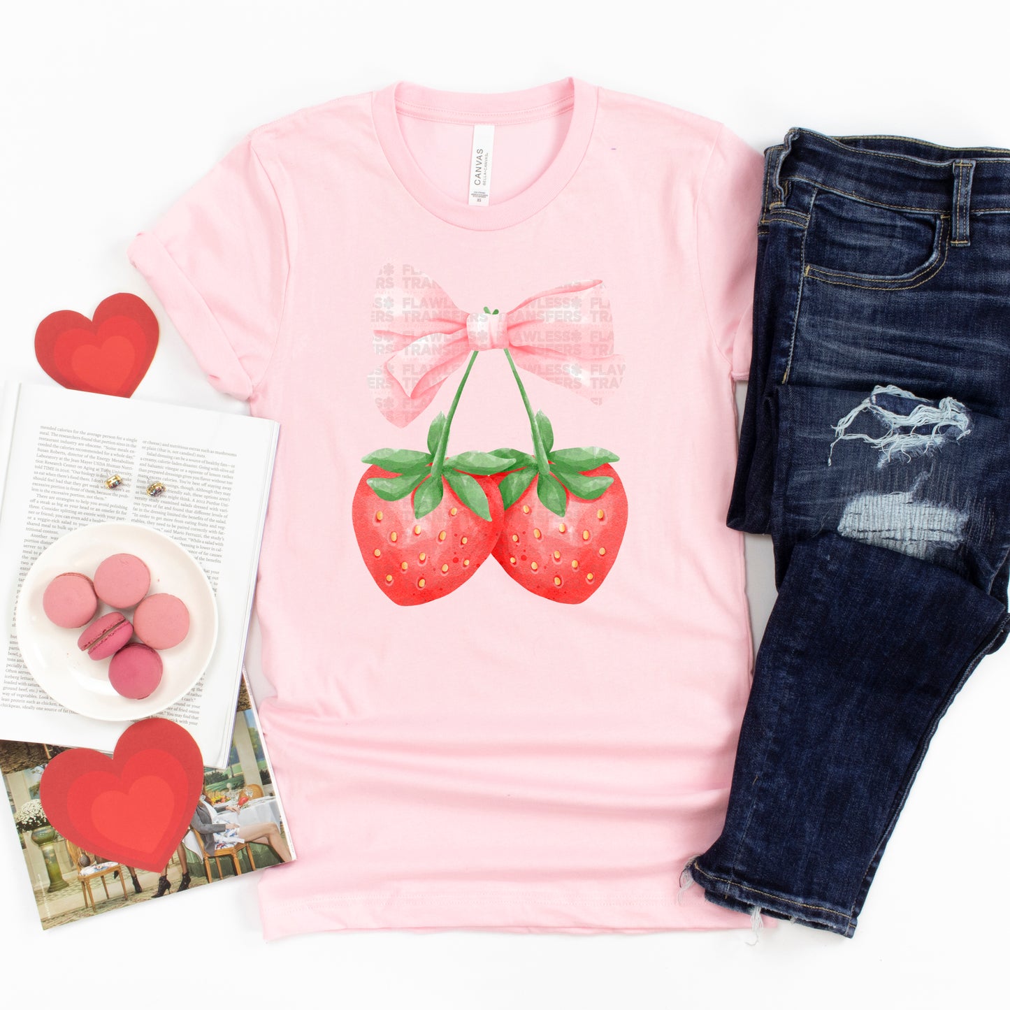 Strawberry And Bow Coquette #1064 - DTF Transfer