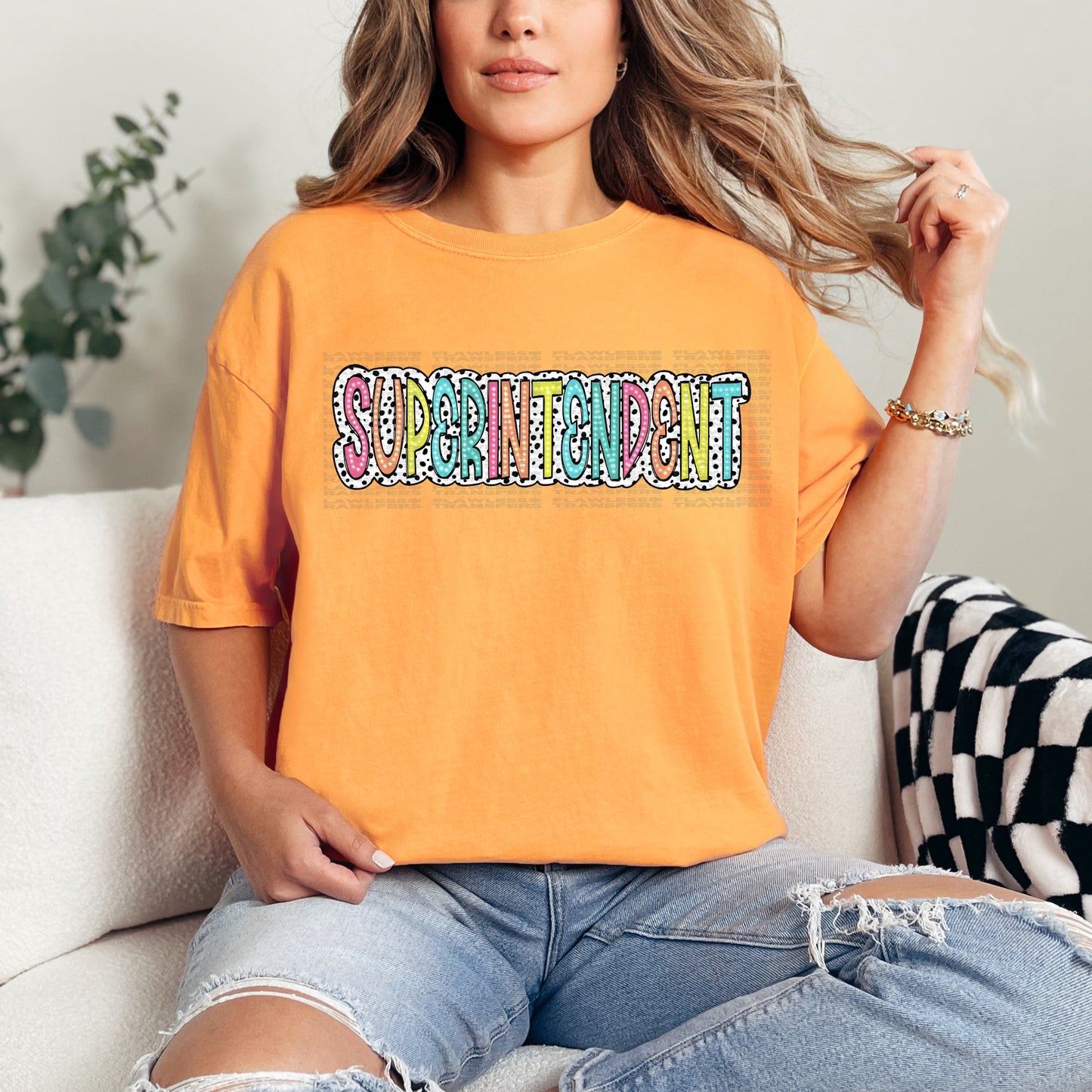 Superintendent Bright Color Doodle Dalmatian Dots DTF Transfer