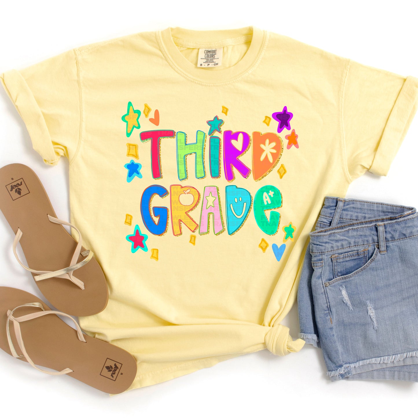 All Grades Back To School Doodles With Glitter #2252 DTF Transfer
