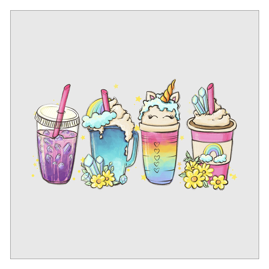Unicorn Coffee Latte DTF Transfer