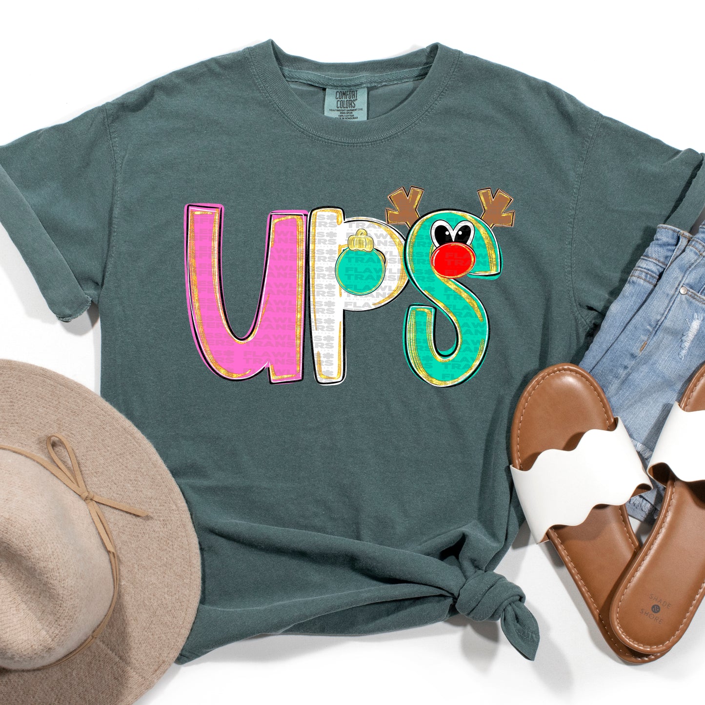 UPS - Merry Everything Alpha Font DTF Transfer