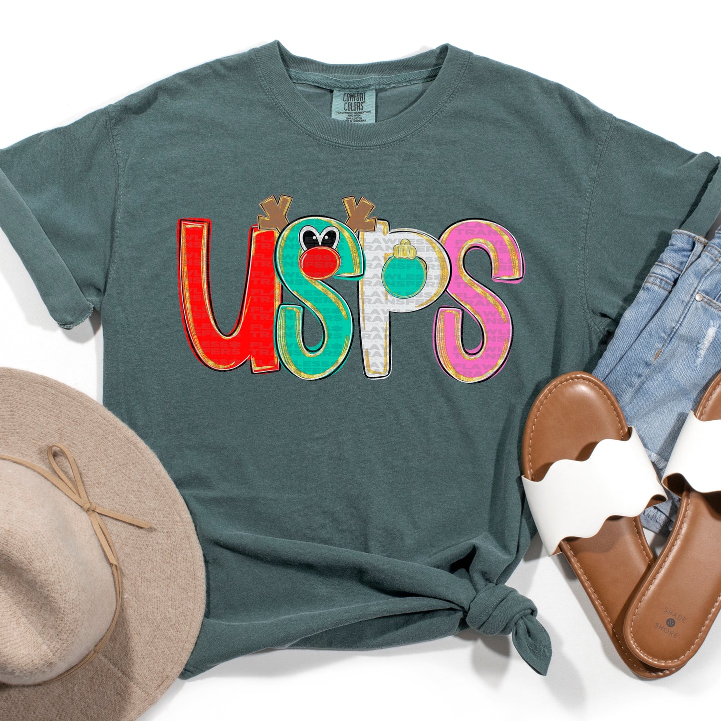 USPS - Merry Everything Alpha Font DTF Transfer