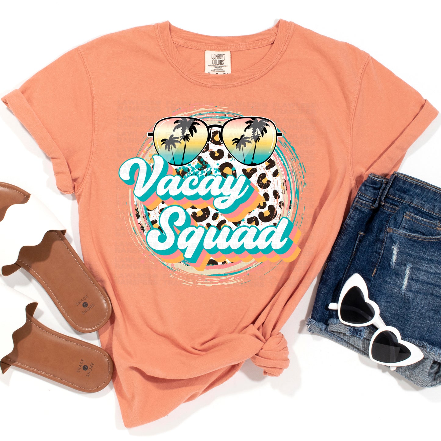 Vacay Squad - Round Tropical Beach Sunglasses DTF Transfer