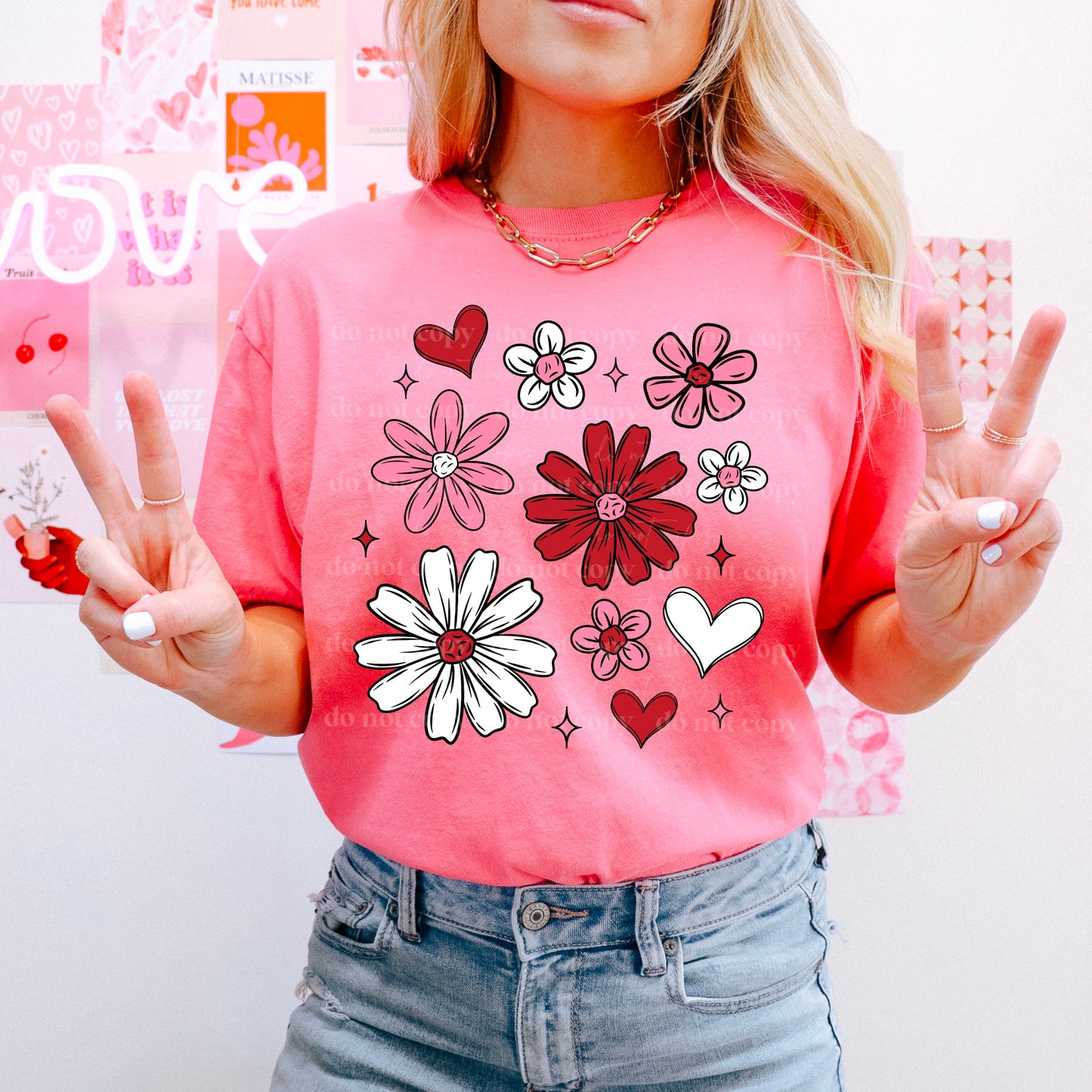 Valentines Day Florals DTF Transfer