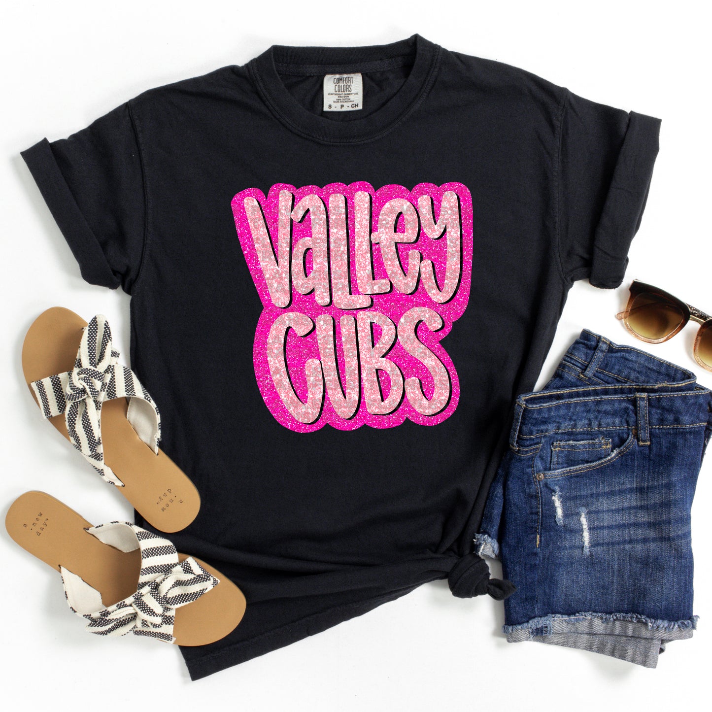 Valley Cubs Pink Glitter DTF Transfer - Reserved For Heather