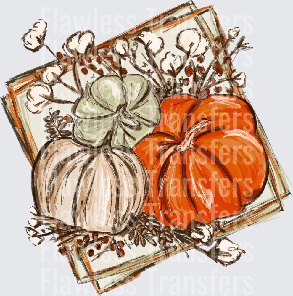 Chalk Cotton Pumpkins #0236