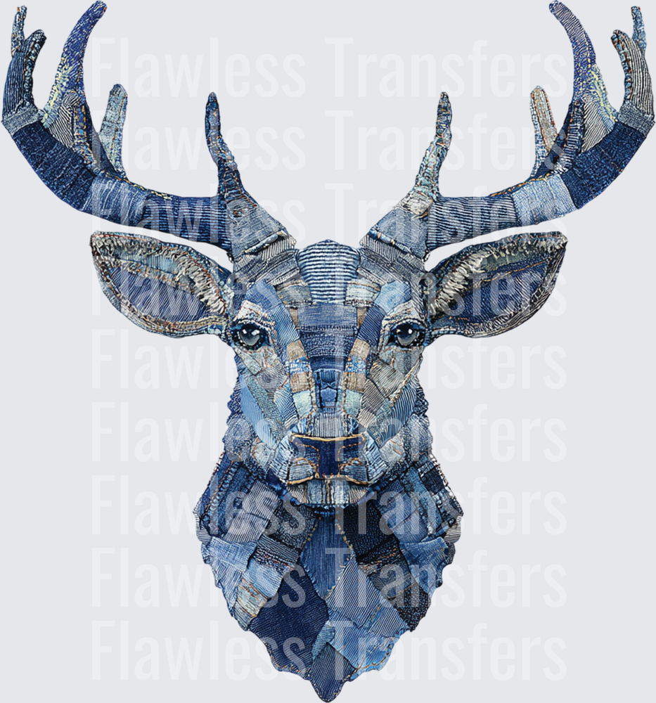 Denim Reindeer Head #1796
