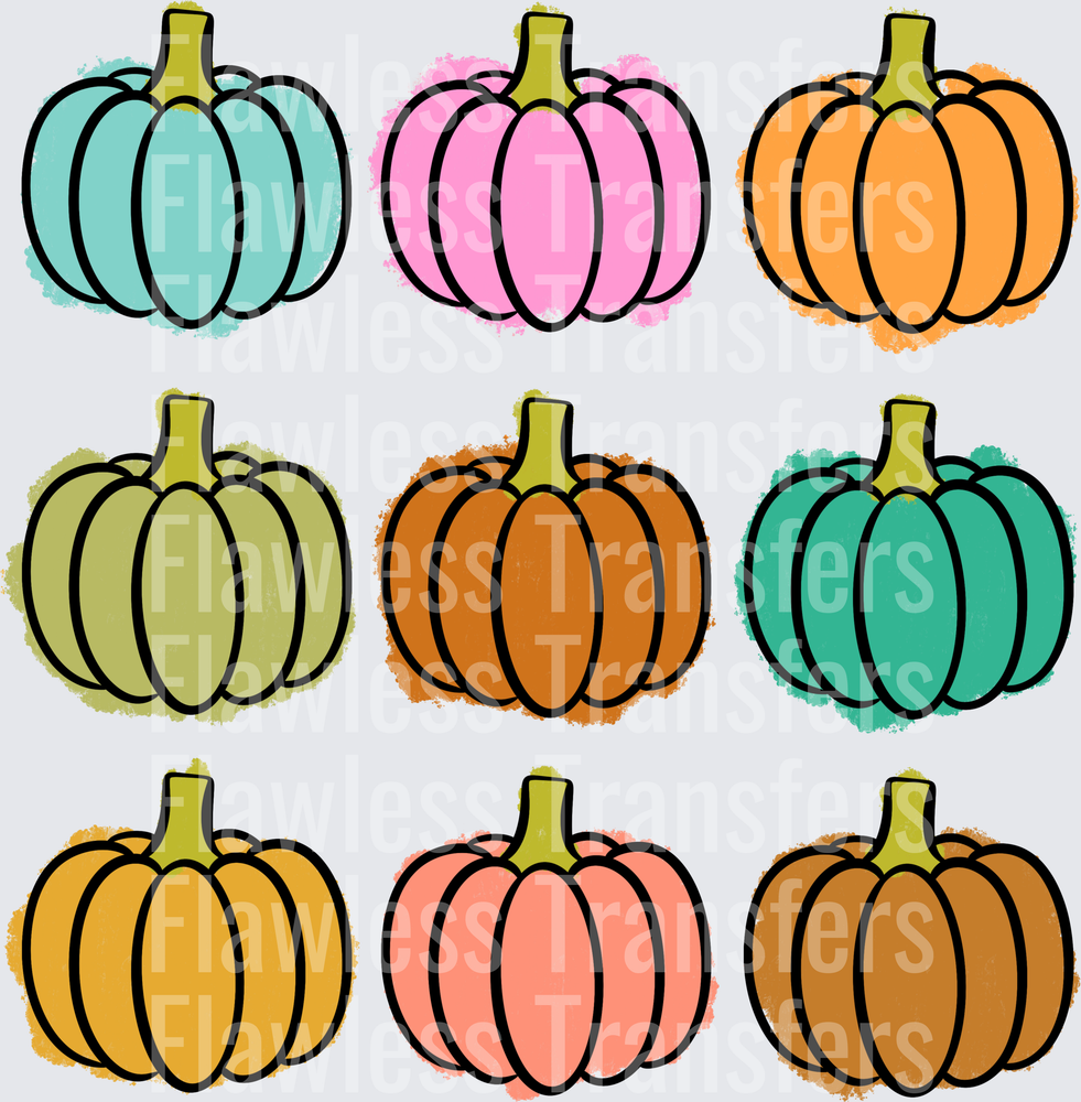 Colorful Pumpkin Grid #0862