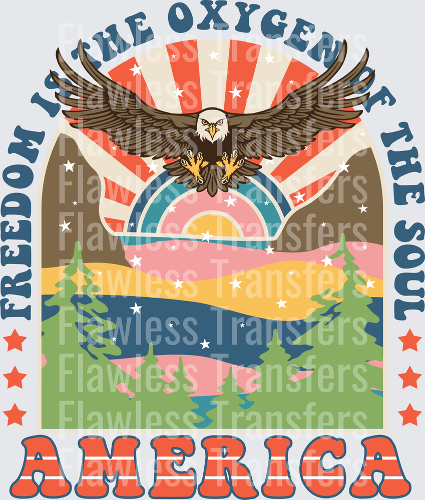 Freedom Is The Oxygen Of The Soul America #0039 DTF Transfer - Raw Image
