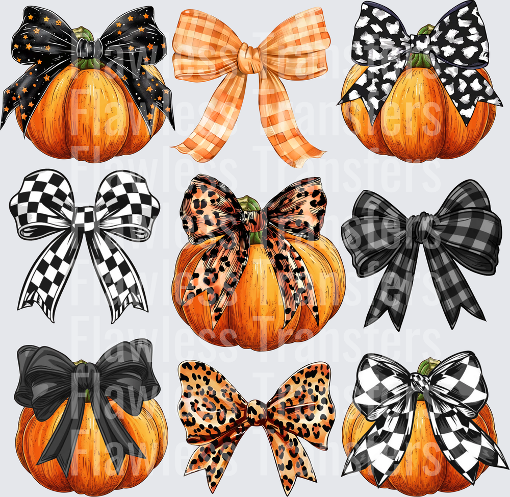 Fall Pumpkins Coquette Bows #0051