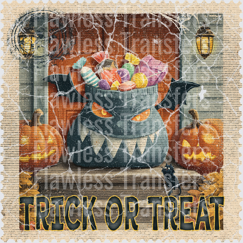 Trick Or Treat Vintage Stamp #0595