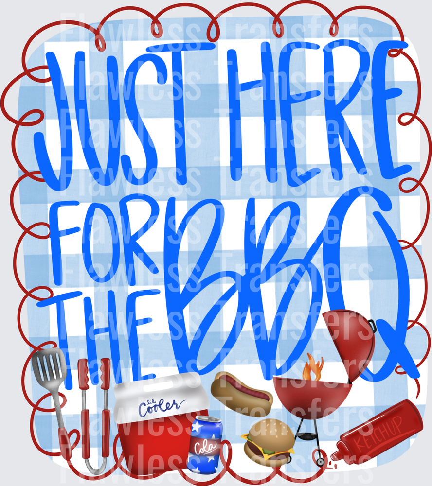 Just Here For The BBQ #0048 DTF Transfer - Raw Image