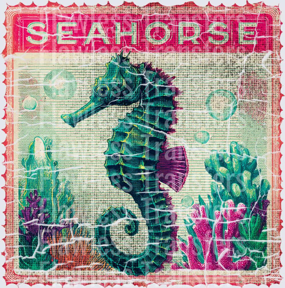 Seahorse Vintage Stamp #4175