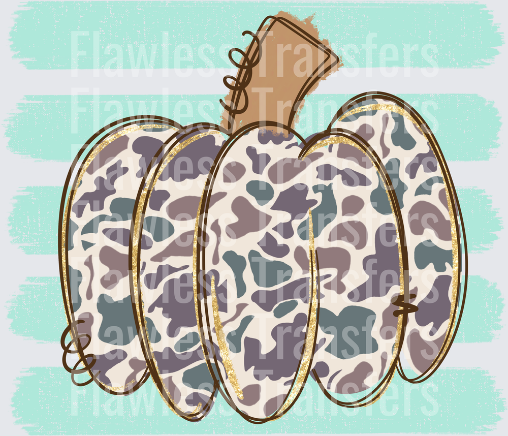 Camo Pumpkin Stripes #1882