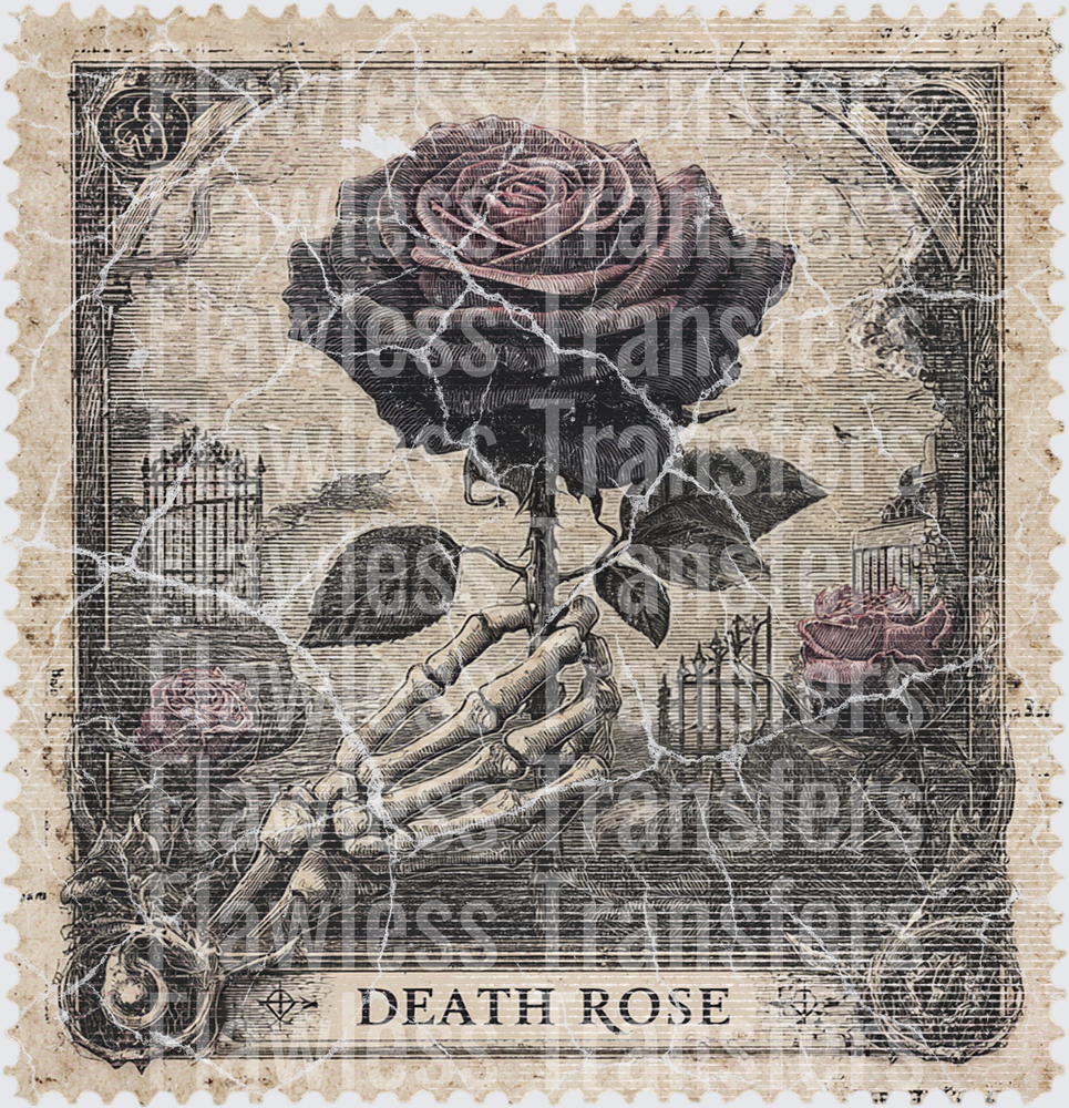 Death Rose Vintage Stamp #0584