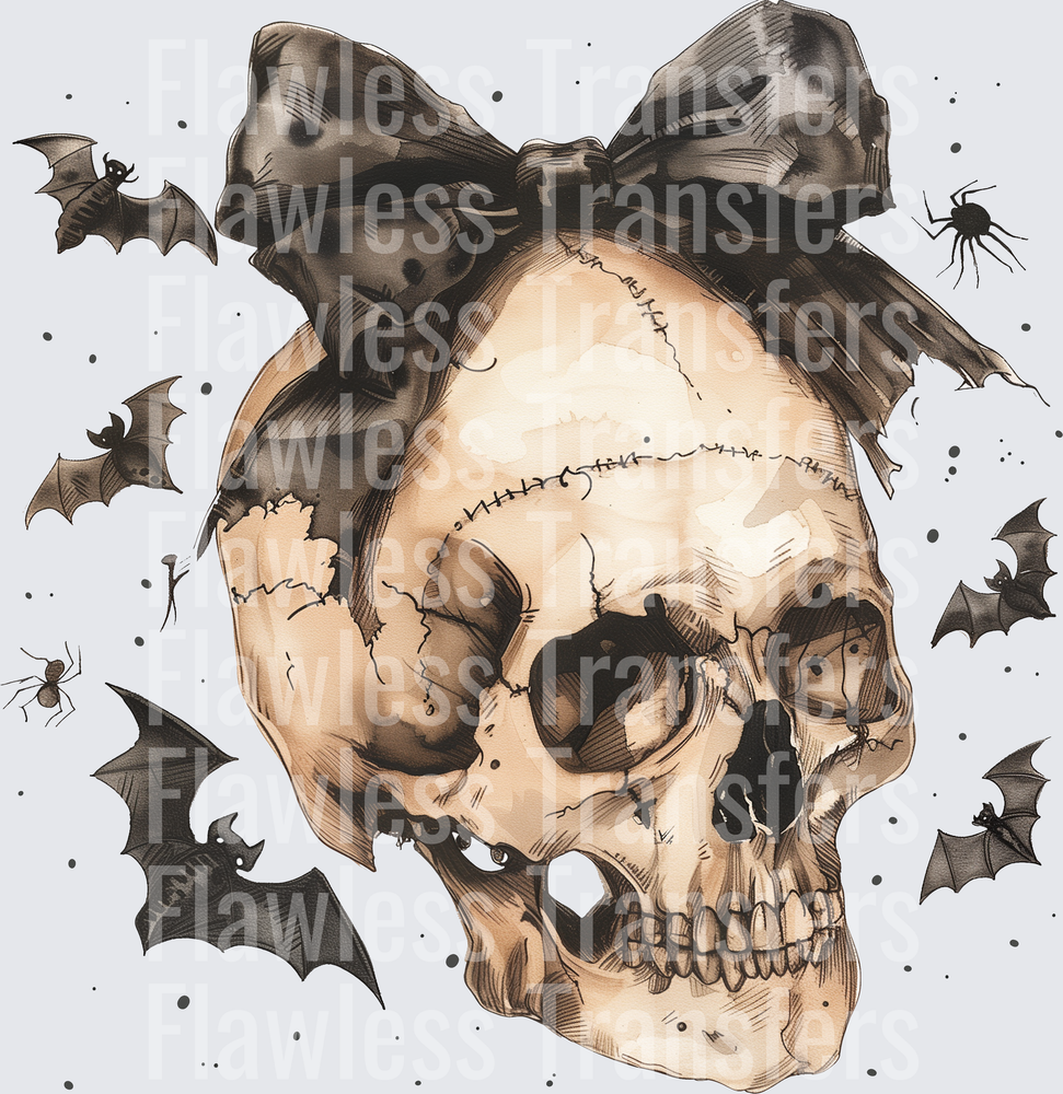 Halloween Skull Bow #0673