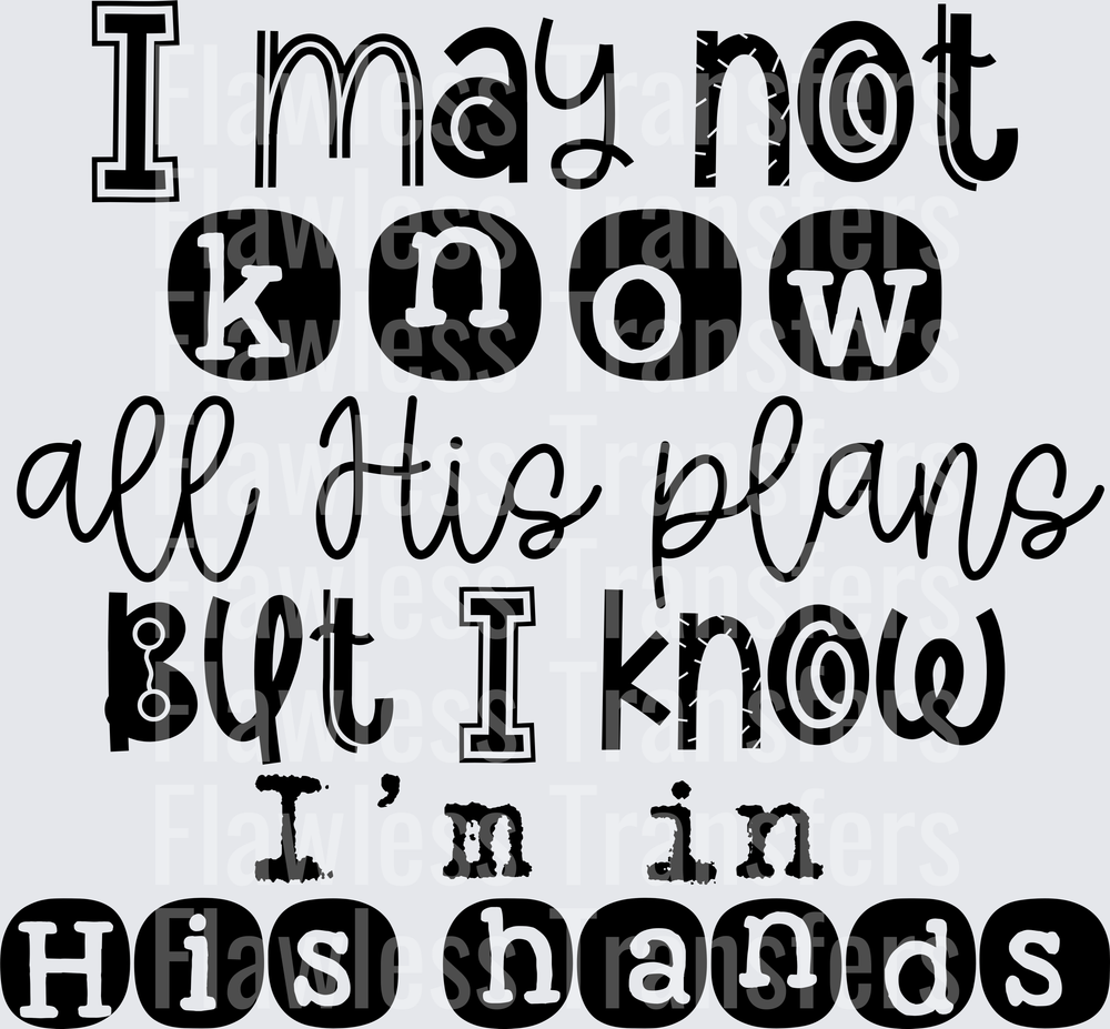 I May Not Know All His Plans #5508