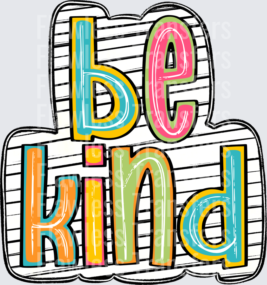 Be Kind Colorful Scribble Stripes #4396