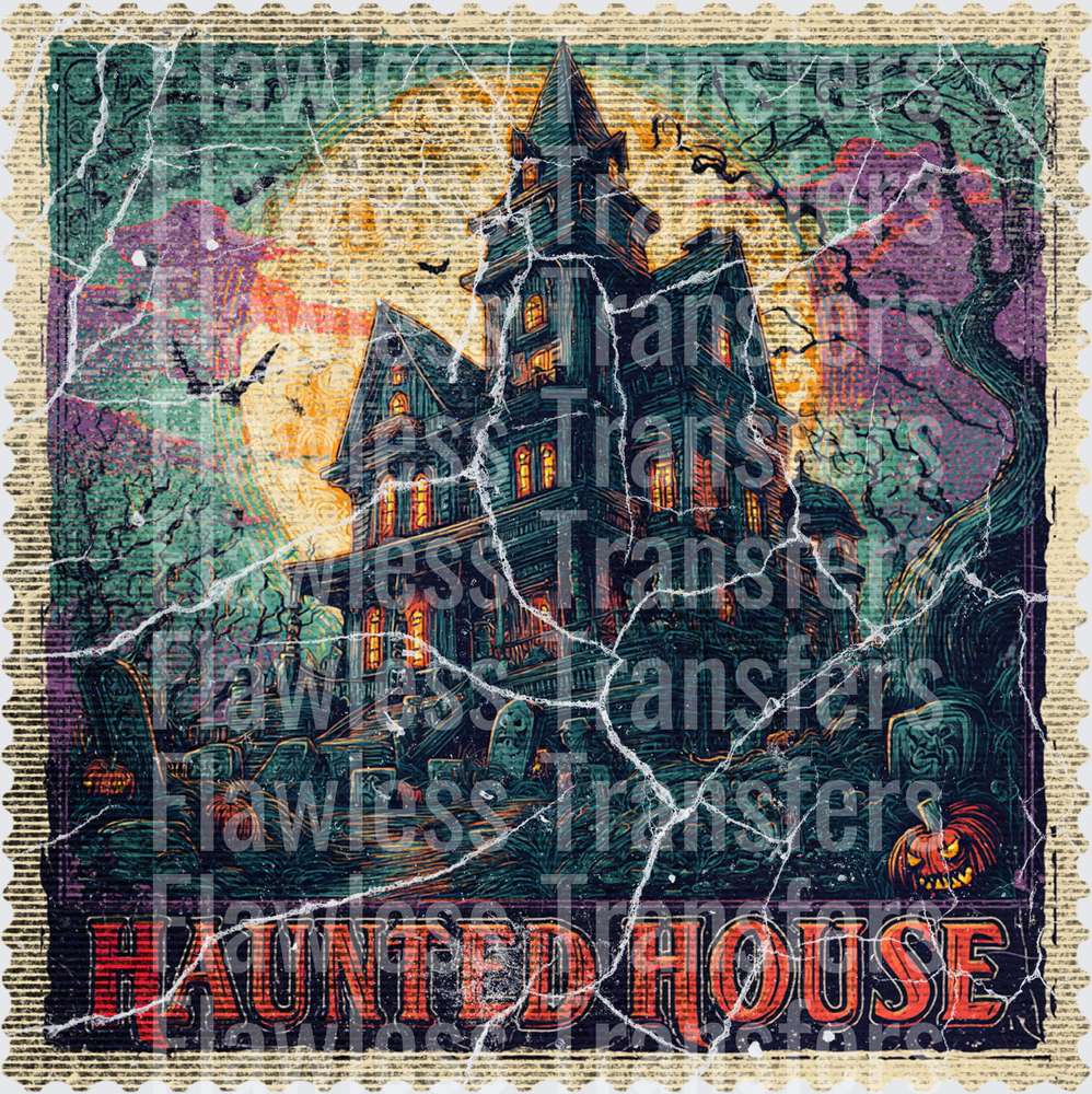 Haunted House Vintage Stamp #0582