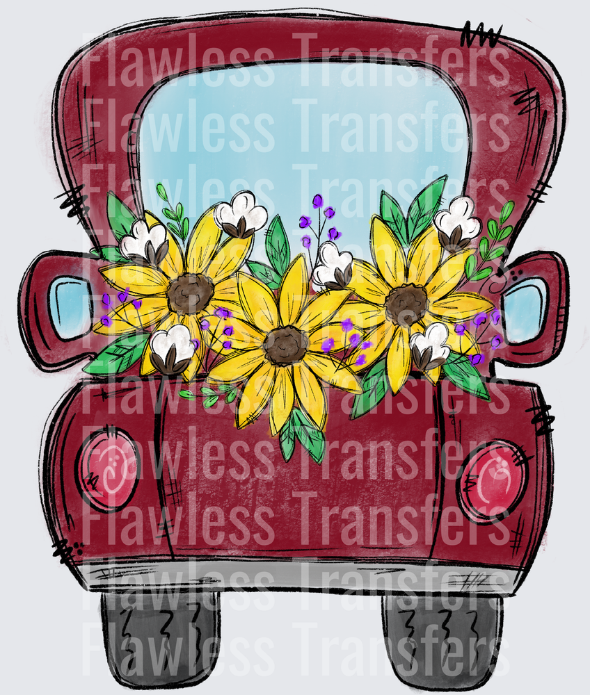 Red Sunflower Truck #0195