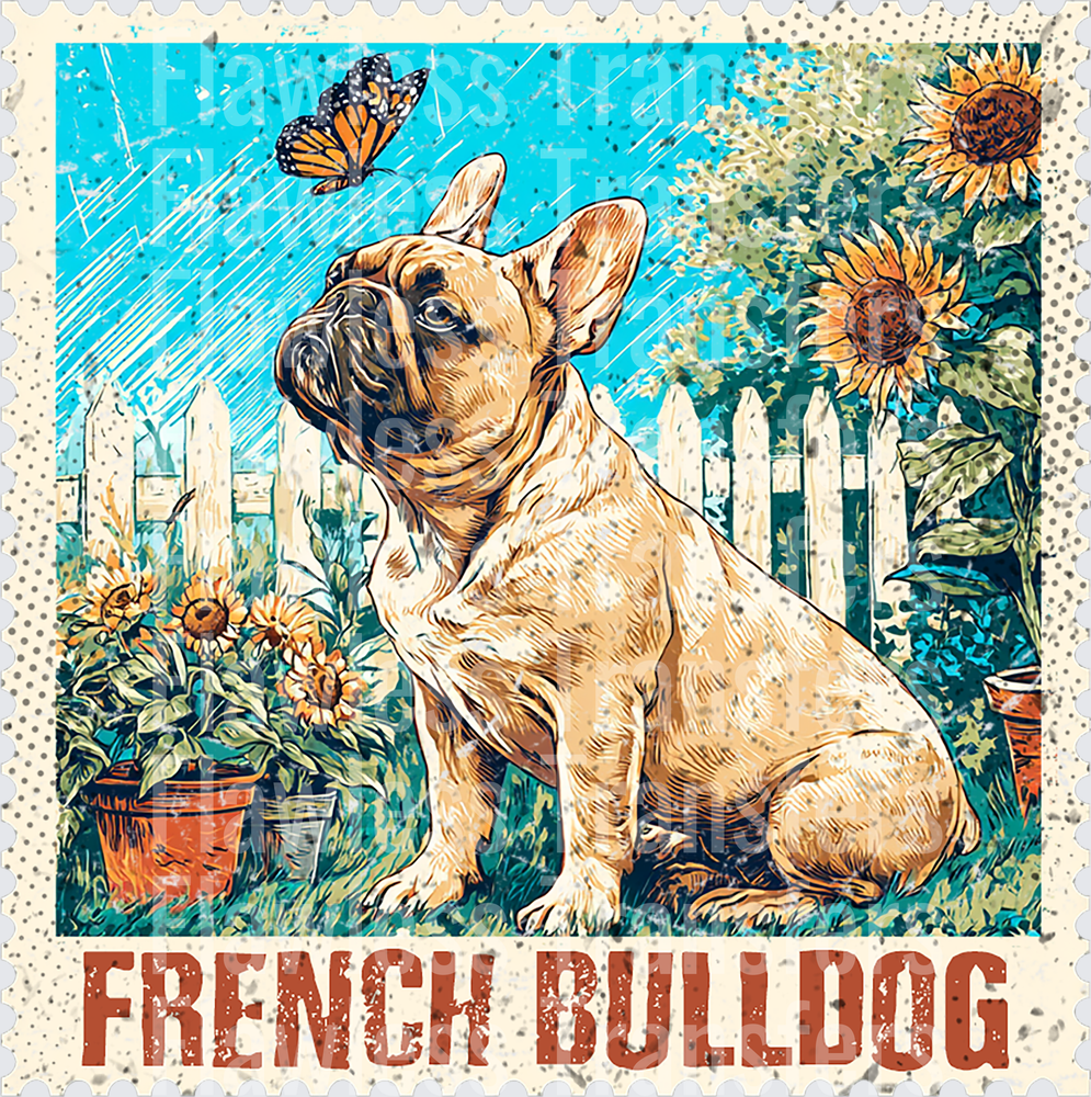 French Bulldog Vintage Stamp #4200