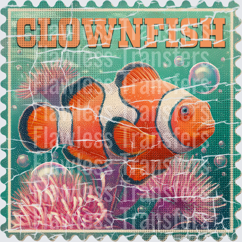 Clownfish Vintage Stamp #4166