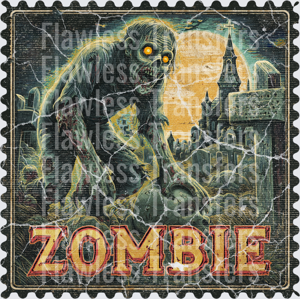 zombie vintage stamp #0590