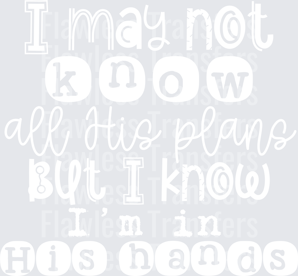 I May Not Know All His Plans #5509