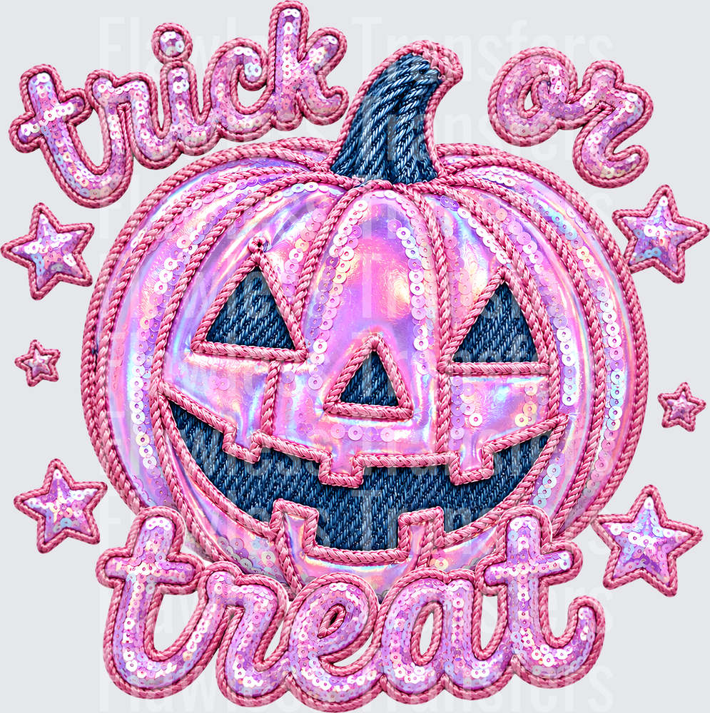 Trick Or Treat Pumpkin Faux Sequins #0863