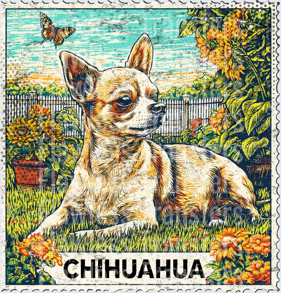 Chihuahua Vintage Stamp #4194
