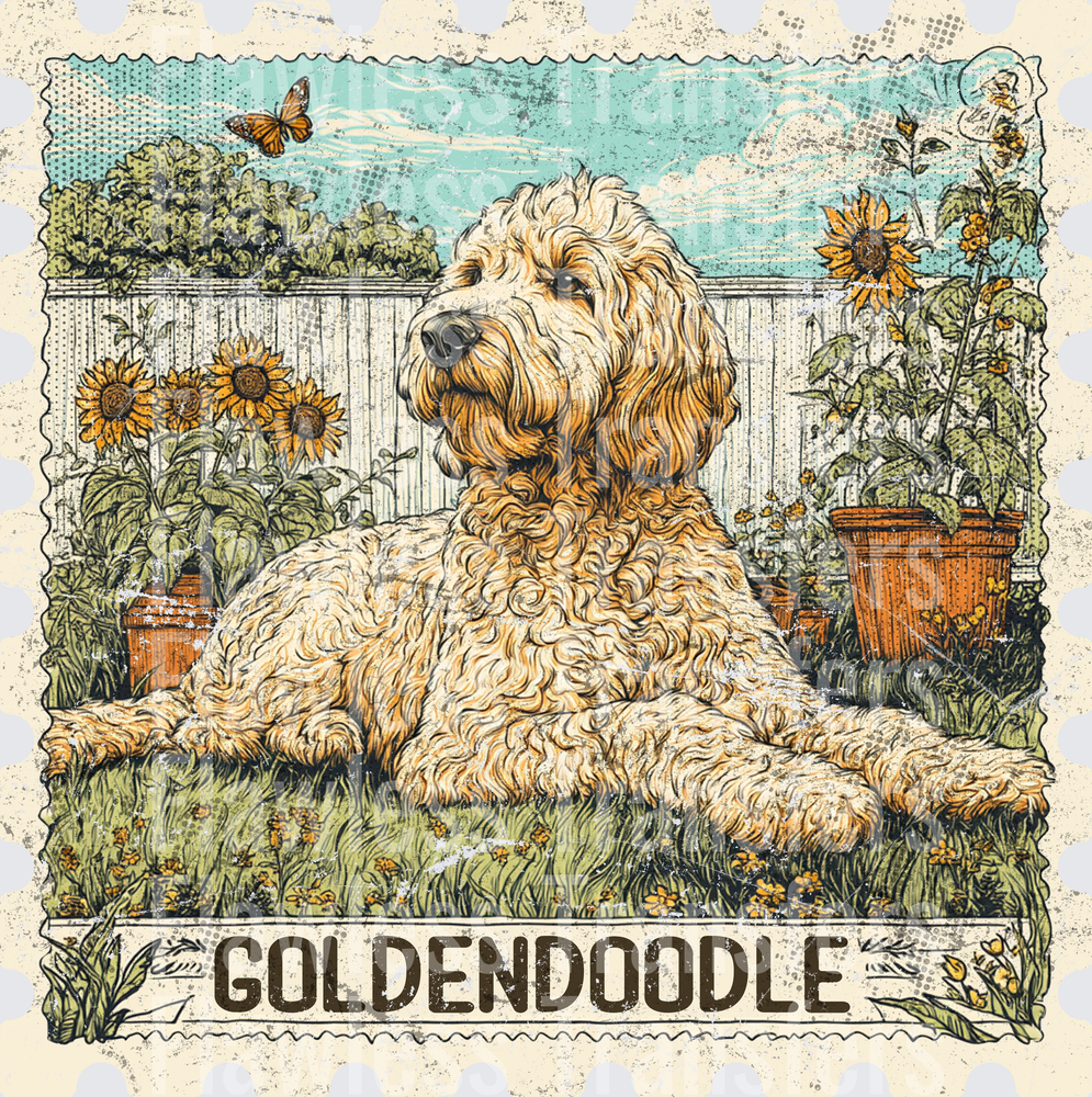 Goldendoodle Vintage Stamp #4182