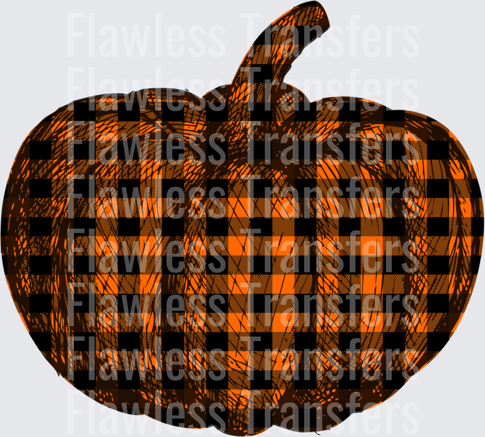 Orange Buffalo Plaid Pumpkin #0394