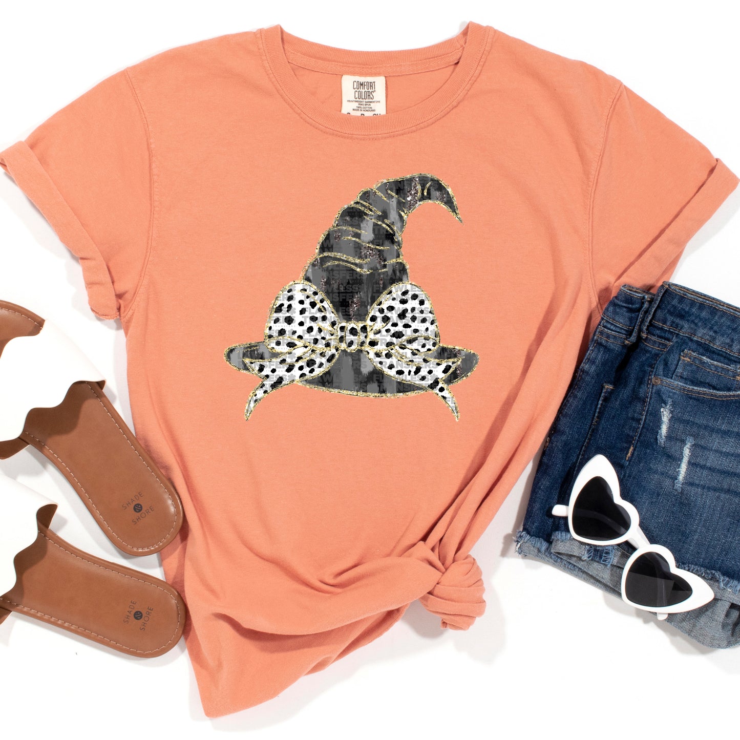 Witch Hat Black Brushstrokes Coquette Bow - Design 1 DTF Transfer