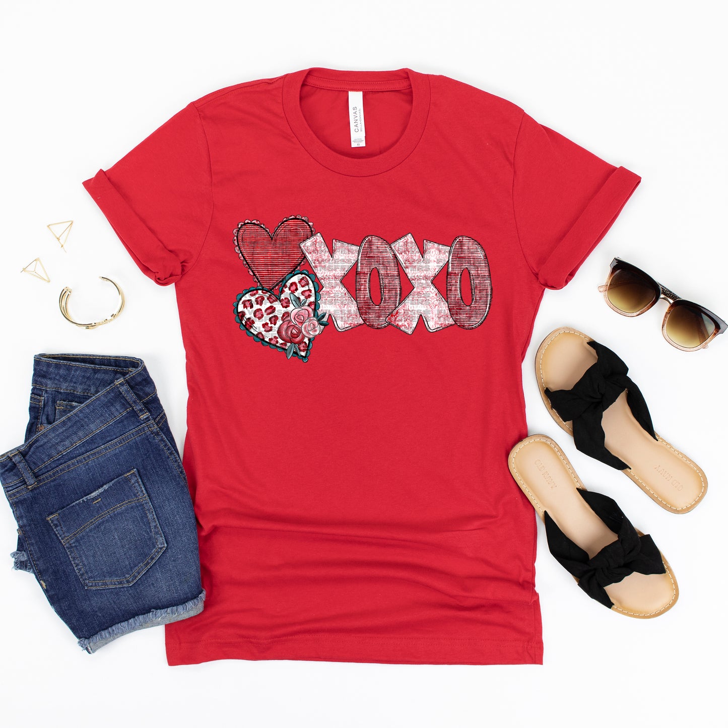 XOXO Stacked Hearts #1088 - DTF Transfer