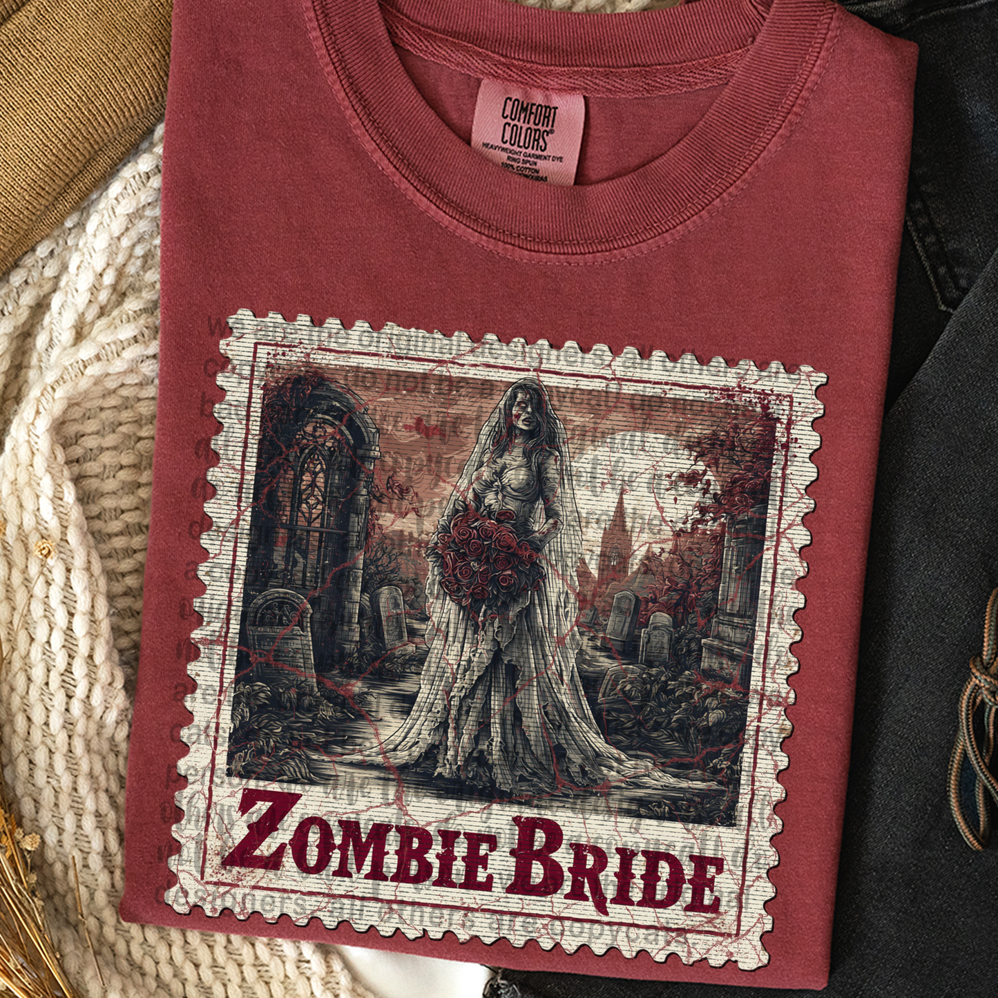Zombie Bride Vintage Stamp #2332 DTF Transfer