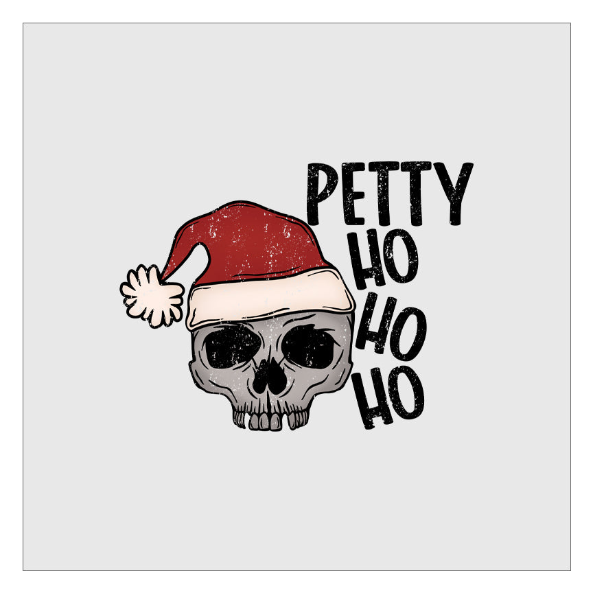 a picture of a skull wearing a santa hat