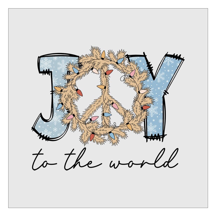 Joy to the World Blue Ready For Press, Direct To Film, Transfer For Shirts, Tshirt Transfers