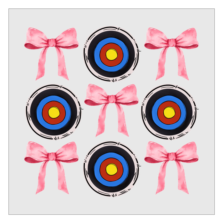 Archery Pink Bow Coquette DTF Transfer, Hot Peel, Ready For Press, Direct To Film, Glitter DTF Transfers, Archery Transfers