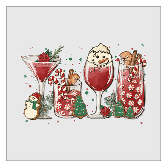 Christmas Cocktails DTF Transfer