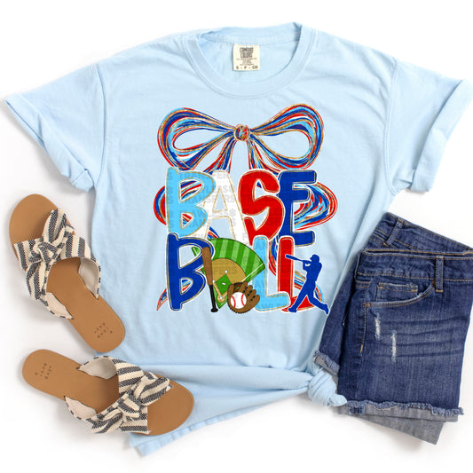 Baseball Coquette Bow #3874 DTF Transfer