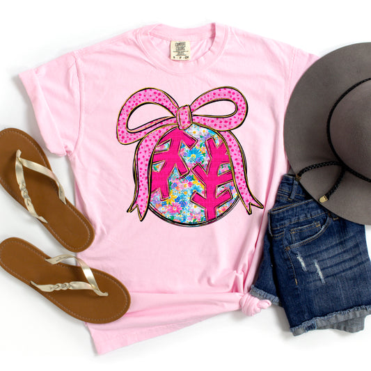 Baseball Floral Coquette Bow #3026 DTF Transfer