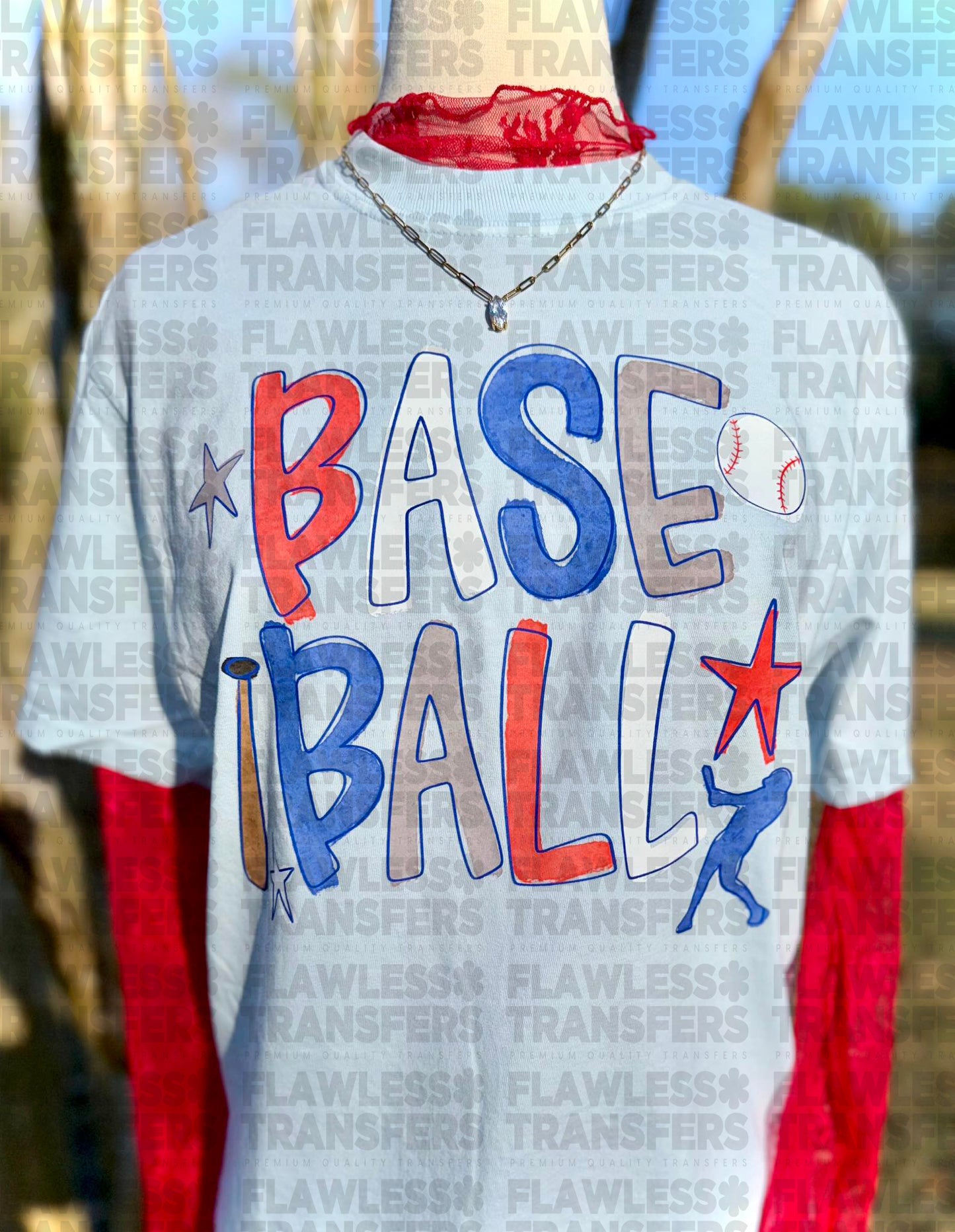 Baseball Watercolor #3032 DTF Transfer