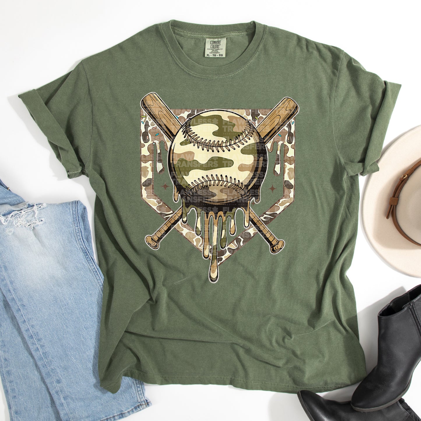 Camo Baseball #3033 DTF Transfer