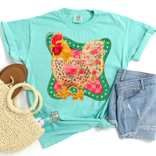 Chicken Faux Yarn #3878 DTF Transfer