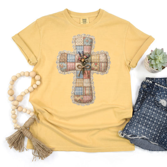 Cross Faux Patchwork #3071 DTF Transfer